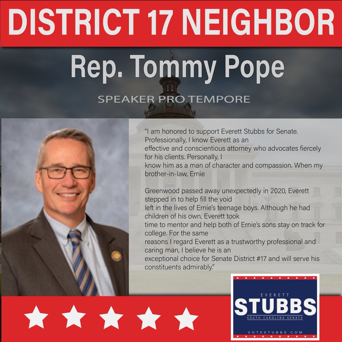 Senator Everett Stubbs tweet media