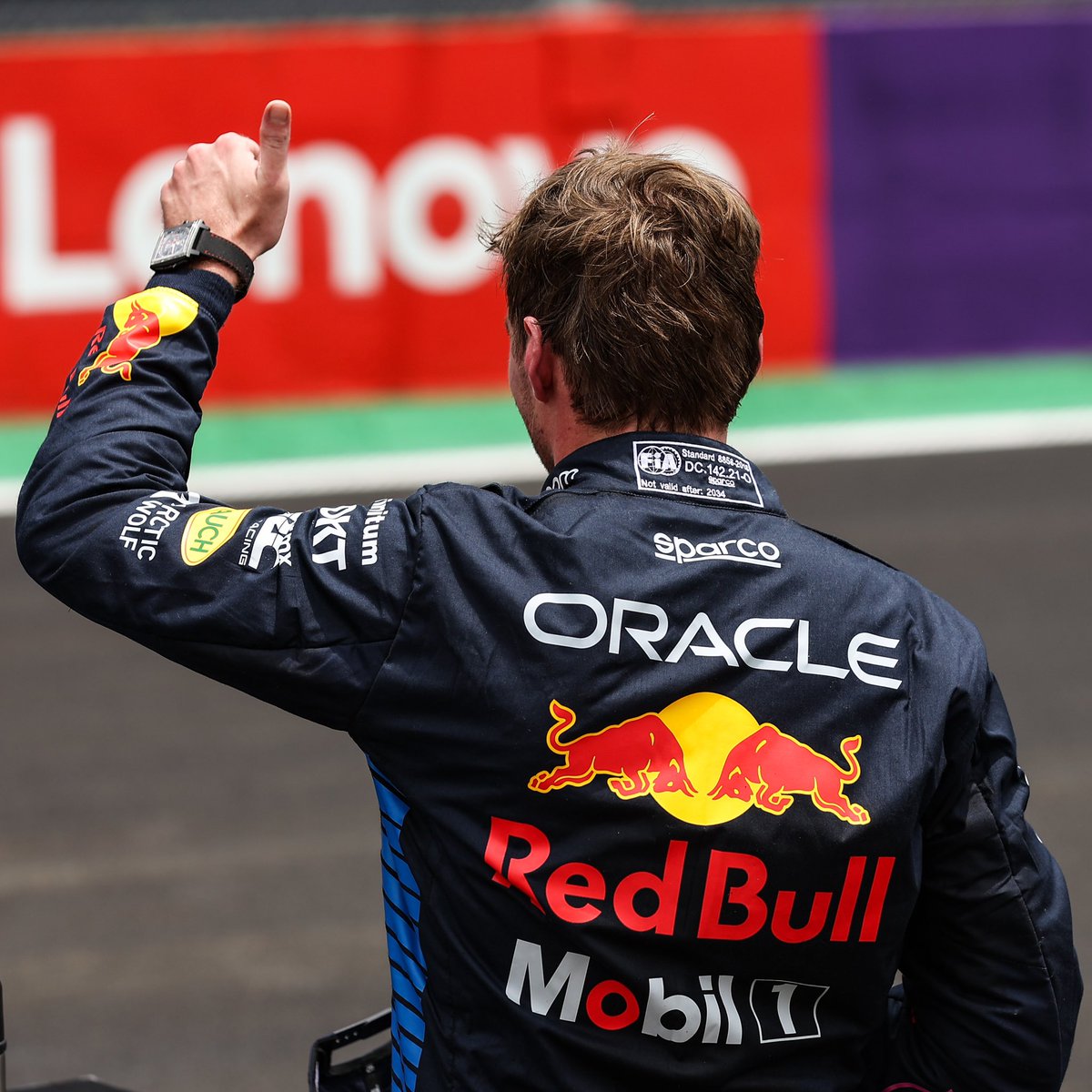 Max33Verstappen's tweet photo. Unfortunately, we could not go out for Qualifying today 🌧 Thank you all for sticking with us 🙏🇧🇷 The positive takeaway is our good pace in the Sprint. Bring on Sunday 💪 https://t.co/Q9664Od59h