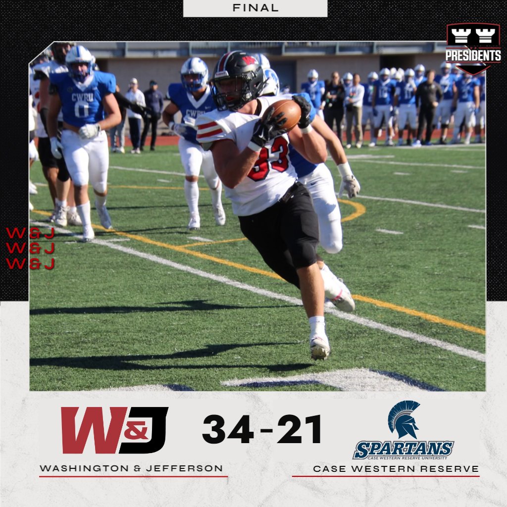 Eighth win in the books! 

Zach Cernuto highlighted the Presidents' win with 14 receptions for 123 yards and one touchdown. This marks the most catches by a W&amp;J receiver since Payton Skalos (16 receptions vs. Westminster Oct. 26, 2019).

#PrezPride