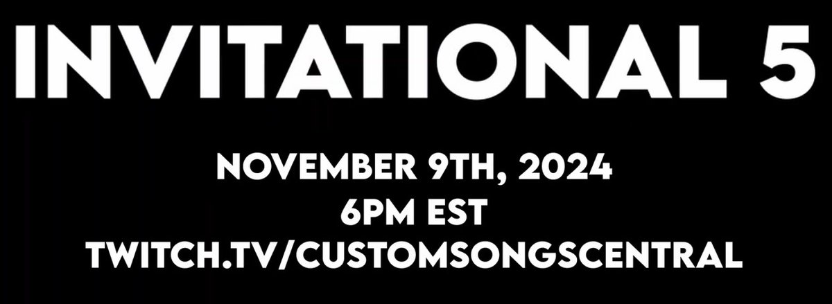 customsongsctl's tweet image. We are happy to officially reveal the 8 players who will compete in our 5th Invitational tournament!!

@DarkaiVT
@ukogmonkey 
@FingerQuick 
@beberle2 
@GiometriQCH 
@MJ_is_Sick 
@MrElectricNick 
@SweatyKurtis 

November 9th at 6PM on Twitch. Mark your calendars!
