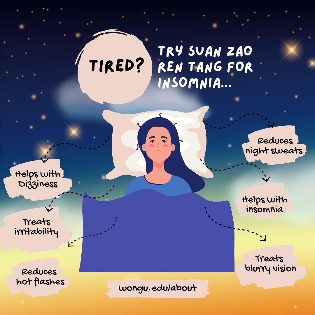 😴 Suan Zao Ren Tang a.k.a. Sour Jujube Decoction contains Suan Zao Ren, Fu Shen, Wu Wei Zi, Zhi Mu, Chuan Xiong, and Gan Cao.
instagram.com/p/DB4hASVTxAk/… 
#insomnia #hotflashes #nightsweats #acupuncture #lasvegas #wonguu #orientalmedicine #health #holistic #tcm #herbal #medicine
