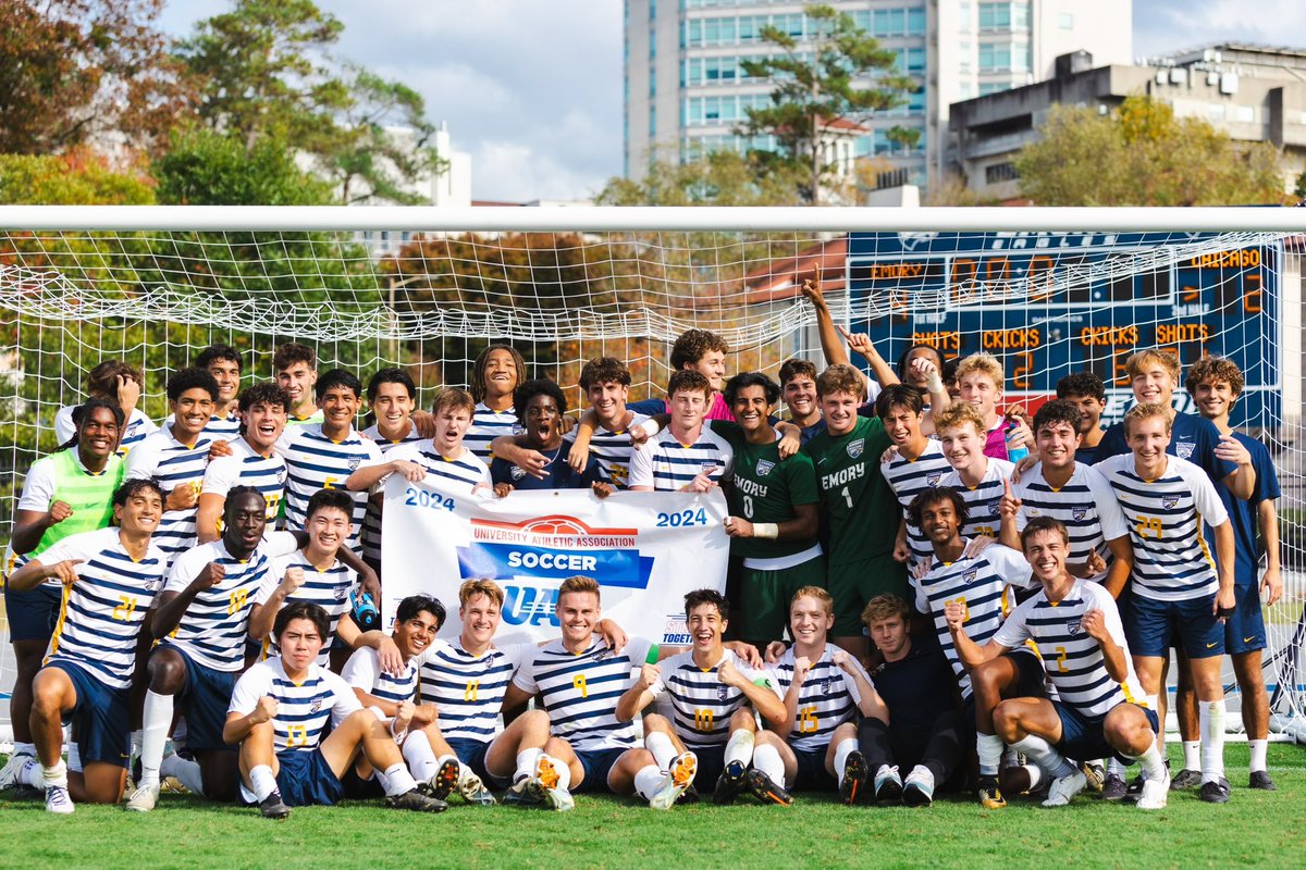 EmoryAthletics's tweet photo. 𝐁𝐀𝐂𝐊-𝐓𝐎-𝐁𝐀𝐂𝐊 🏆🏆

The Eagles win their second straight UAA championship! It is the ninth conference championship in program history and the second time ever the Eagles have won back-to-back titles, doing so previously in 1995-96!

#FlyHigher | #Greinerball https://t.co/tJq1rwUHiR
