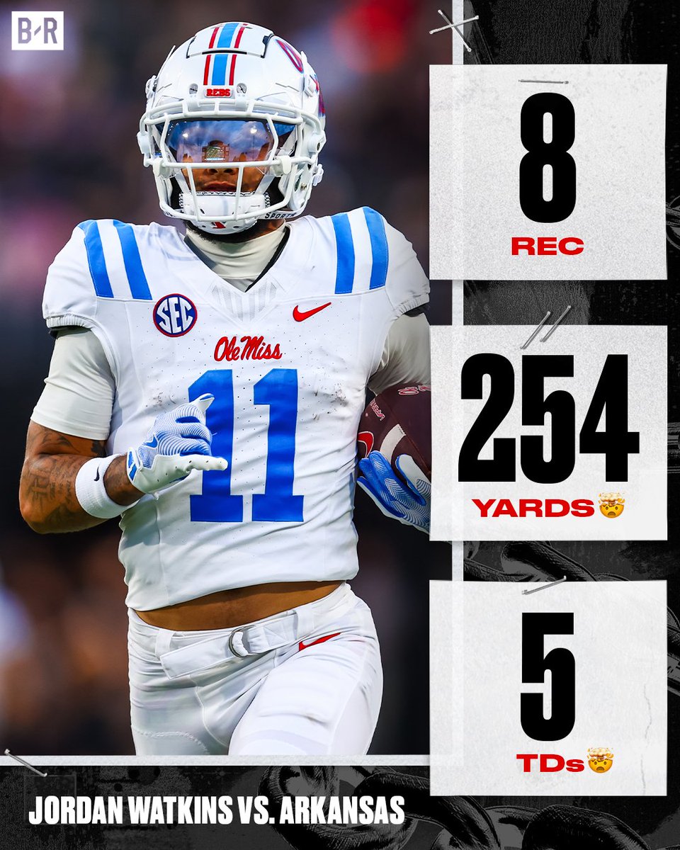 Ole Miss WR Jordan Watkins put up VIDEO GAME numbers today 🤯🎮