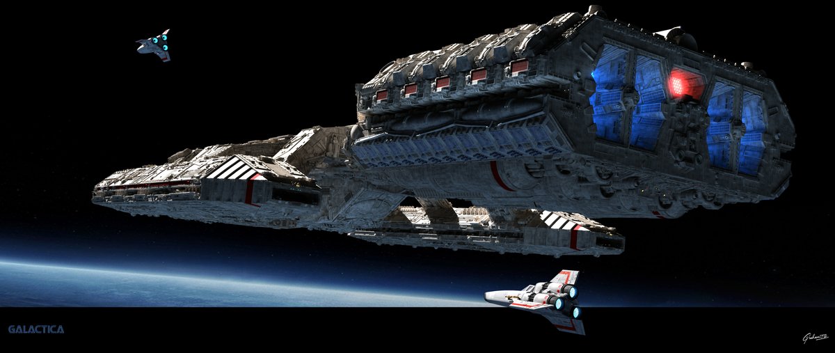 More Battlestar stuff. Re-watched them all on DVD this past couple of weeks. Great fun. #Lightwave3d #Scifiart #Battlestar #BSG