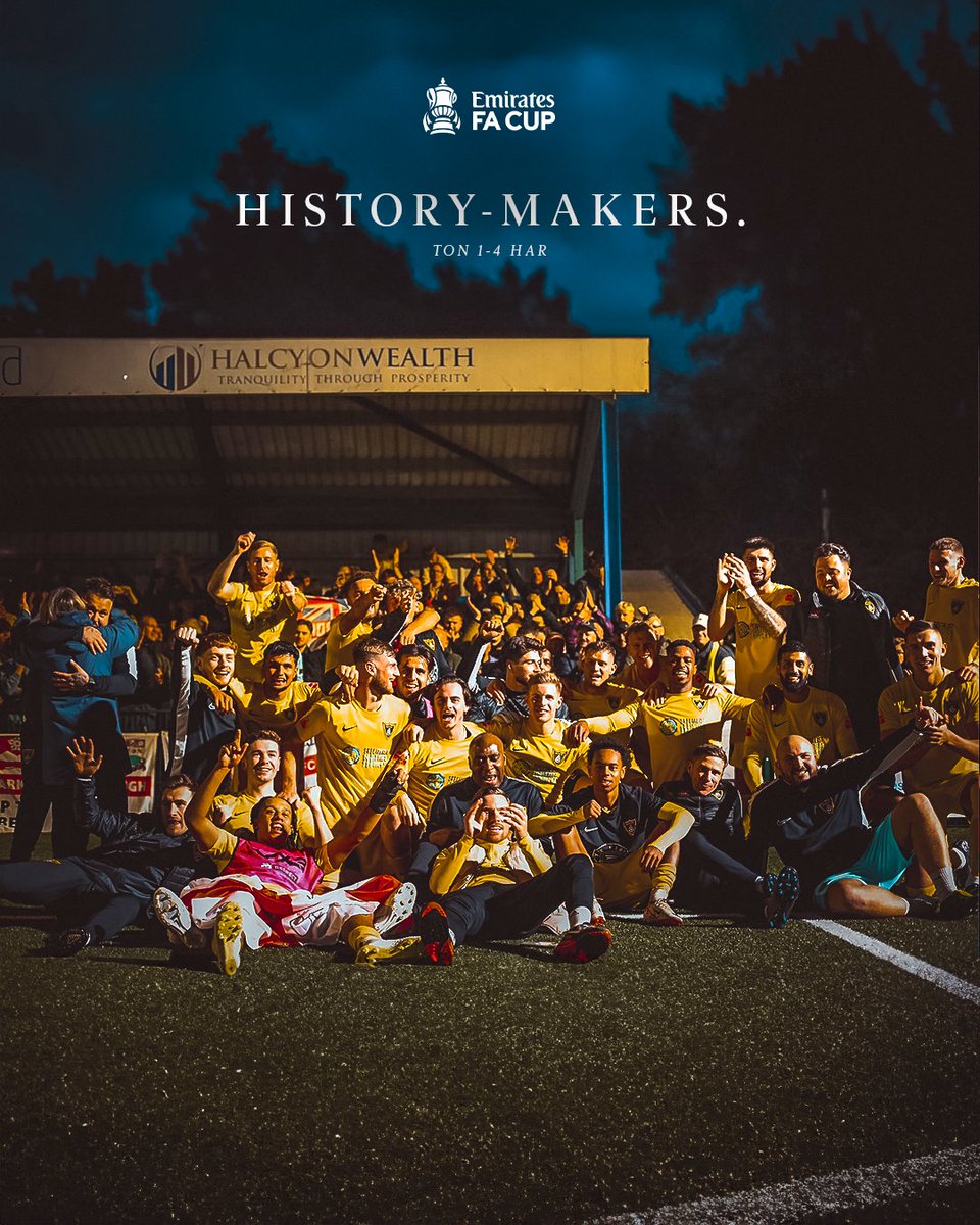 Emirates FA Cup (@emiratesfacup) on Twitter photo Into the #EmiratesFACup second round proper for the first time in their history... <a href="/HarbTownFC/">Harborough Town FC π</a> are history-makers π Into the #EmiratesFACup second round proper for the first time in their history... <a href="/HarbTownFC/">Harborough Town FC π</a> are history-makers π