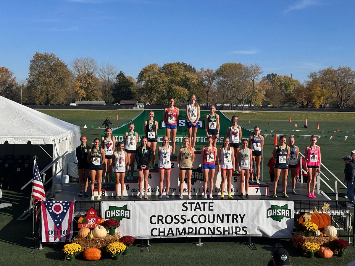 Evelyn Prodoehl and Ava Shepherd both finish in the top 10 at the OHSAA Cross Country State Championships.