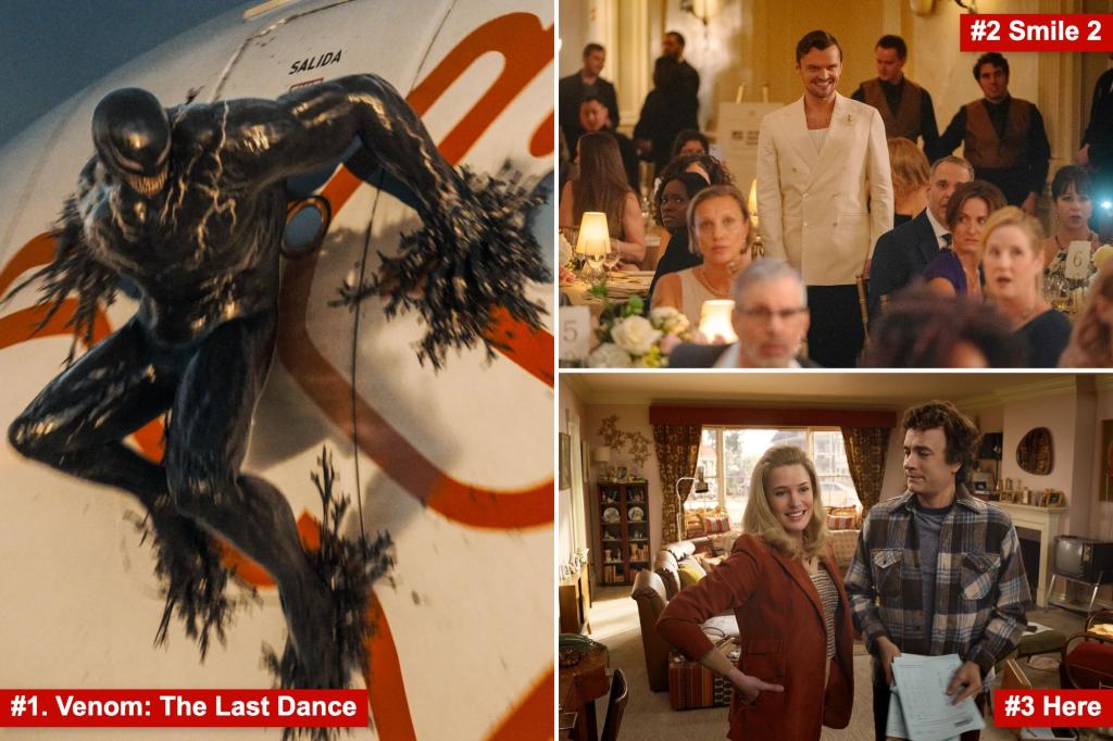 nypost's tweet image. Third ‘Venom’ film tops box office, Tom Hanks flick debuts third trib.al/pRpYT05