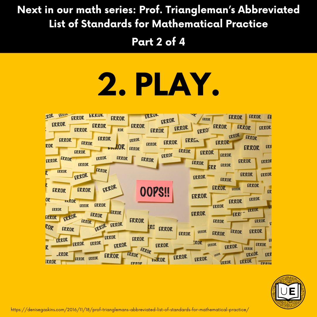 Uncomplicate_Ed's tweet image. 🚀 Prof. Triangleman’s Math Practice Standards! 📐

Play with computations: Try different methods, think from new perspectives, and see what happens. Experimentation is key! 🧠✨

denisegaskins.com/2016/11/18/pro…

#MathSeries #MathPractice #ProfTriangleman #Education #stem24