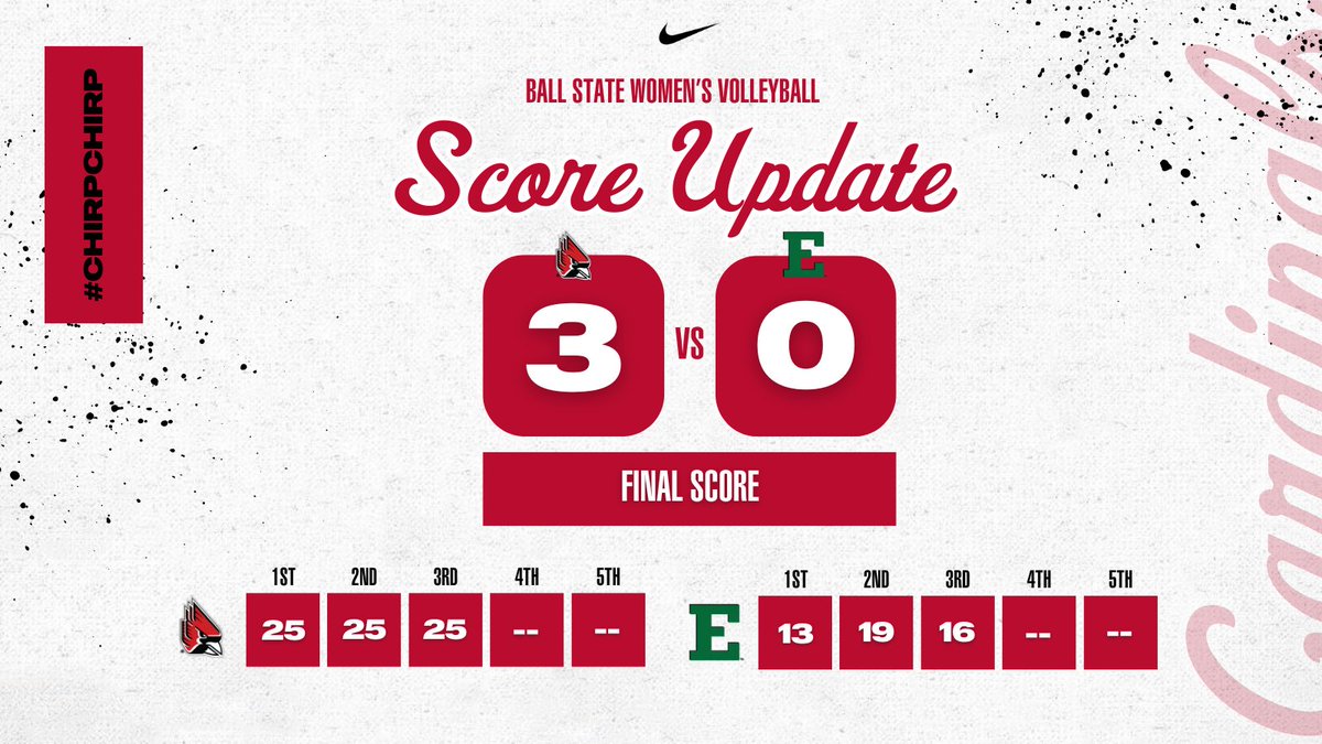 BallStateWVB's tweet photo. At the end of the final set the Cardinals take home two back to back #CleanSweeps! π§Ή
#ChirpChirp x #WeFly x #MACtion https://t.co/CAqevyvMCq
