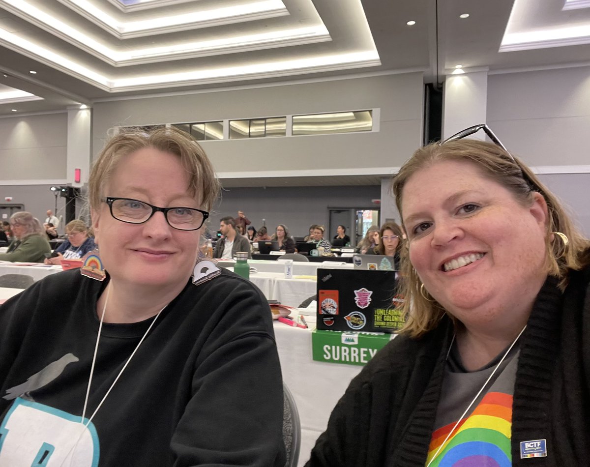 MsHurtubise's tweet image. I’m in Victoria enjoying my first BCTF Rep Assembly as a STA Local Rep. Lots of business getting done, plus some socializing. It’s nice seeing people I know from other locals and getting to know my Surrey colleagues better like @MsMECarr #surreyteachersassociation #BCTF