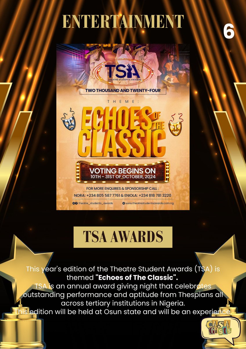 UNILAGCASAITES's tweet photo. ENTERTAINMENT https://t.co/AID7TxoWRE