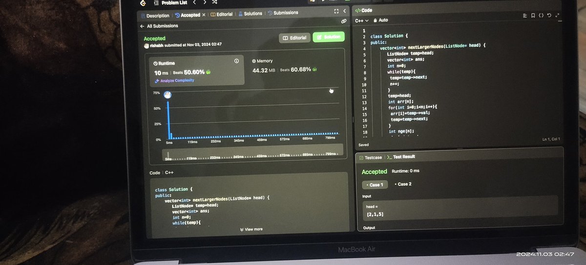RishabhPal34339's tweet image. Day 13 of my #100daycode challenge
👉 Leetcode 2487
👉 Starting tree concept
👉 Learning some soft skills
#leetcode
#DSA
#WebDevelopment
#DiwaliCelebration