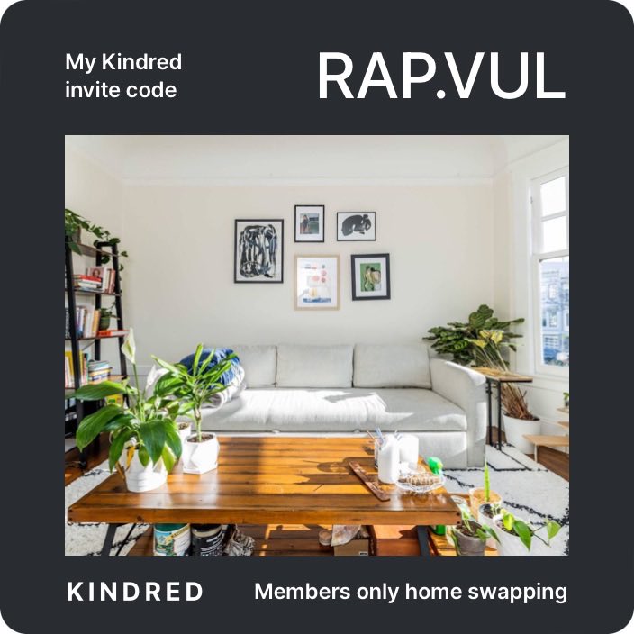 Just booked a trip to San Francisco with <a href="/livekindred/">Kindred</a> for $400 for 5 nights. livekindred.com/?invite_code=r…