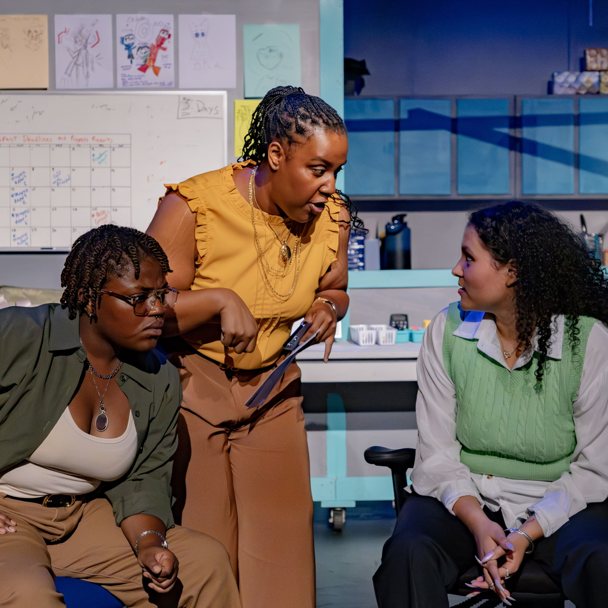 CPTCLE's tweet image. Only five performances left to catch this hilarious look at non-profit work-life! Thanks to Steve Wagner for these incredible production photos. cptonline.org #notforprofitplay