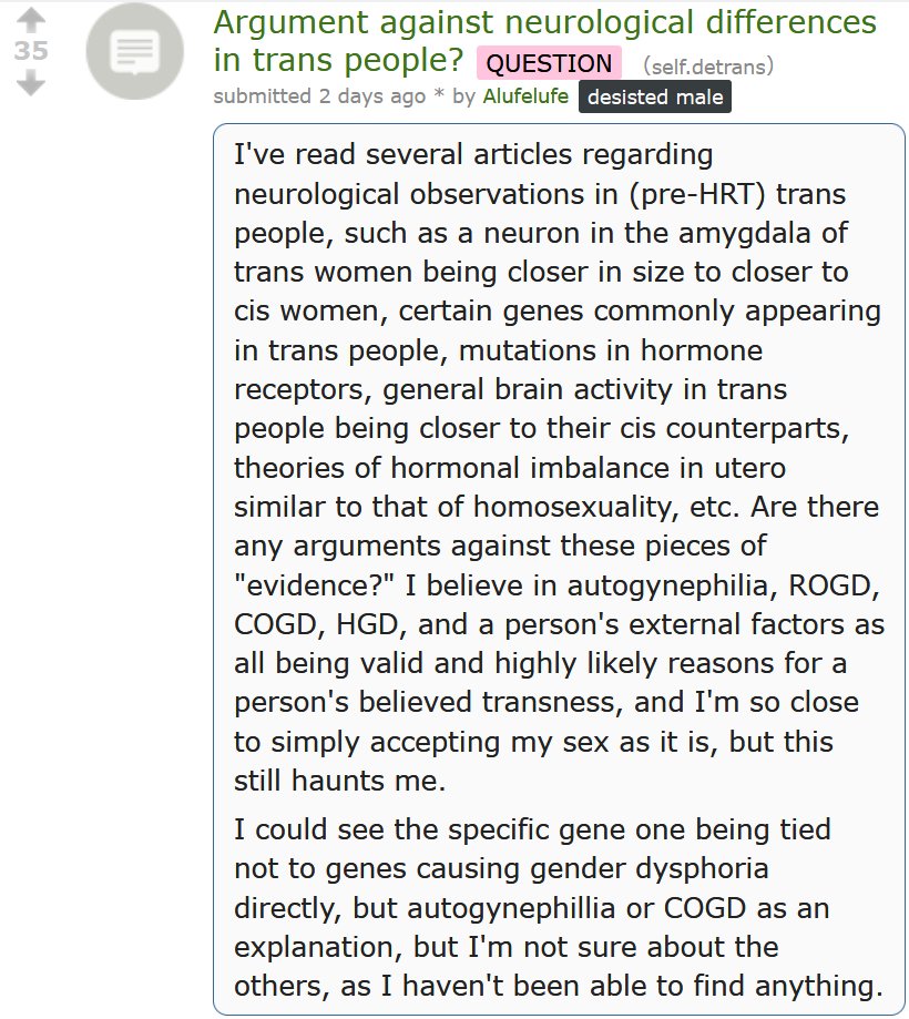 Exdetransition1's tweet photo. #ROGD charlatans have extended their religion with "#COGD" and "#HGD" sects. What do they even mean?
#DetransCult #DetransInsanity #DetransExtremism #SoOverROGDDogma https://t.co/ifDjMwhsys