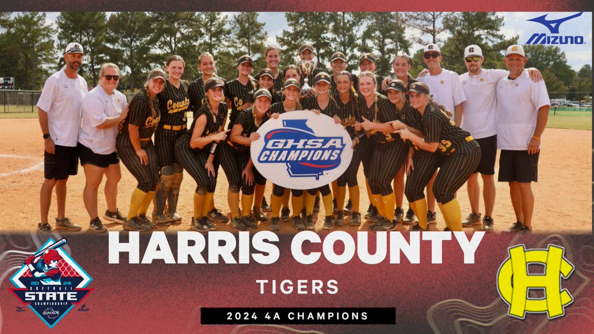 OfficialGHSA's tweet photo. Congratulations @HCHSga! Your Tigers are bringing home the 2024 4A Fastpitch 🥎🏆!

@MizunoSportsUSA @GetGameChanger 
@Wilsonballglove @NFHSNetwork https://t.co/N8SJ6kBBNN