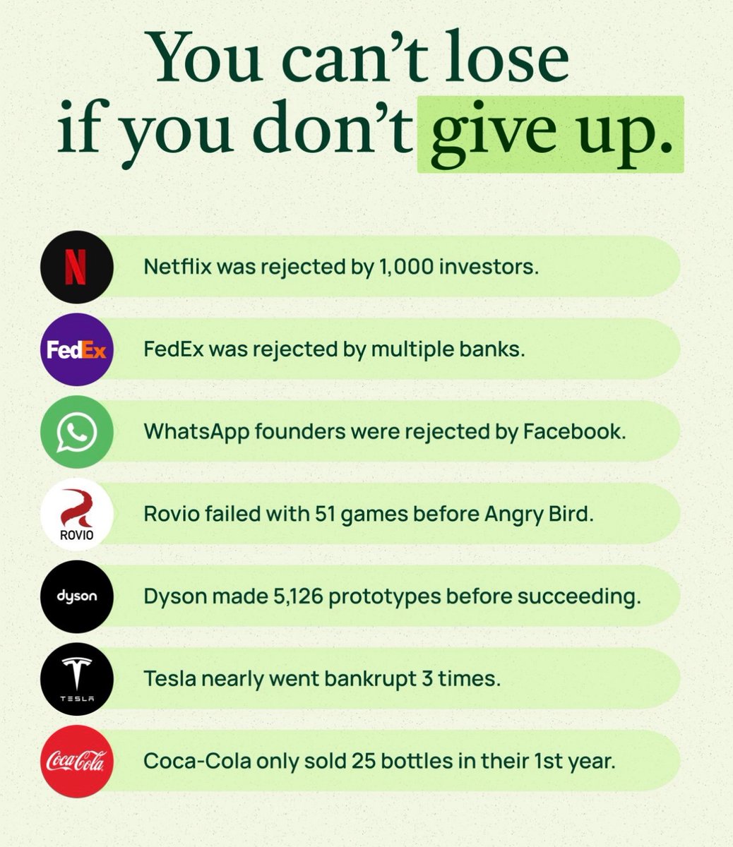 You can’t lose if you don’t give up. 

Without #Resilience - you won’t find #Success