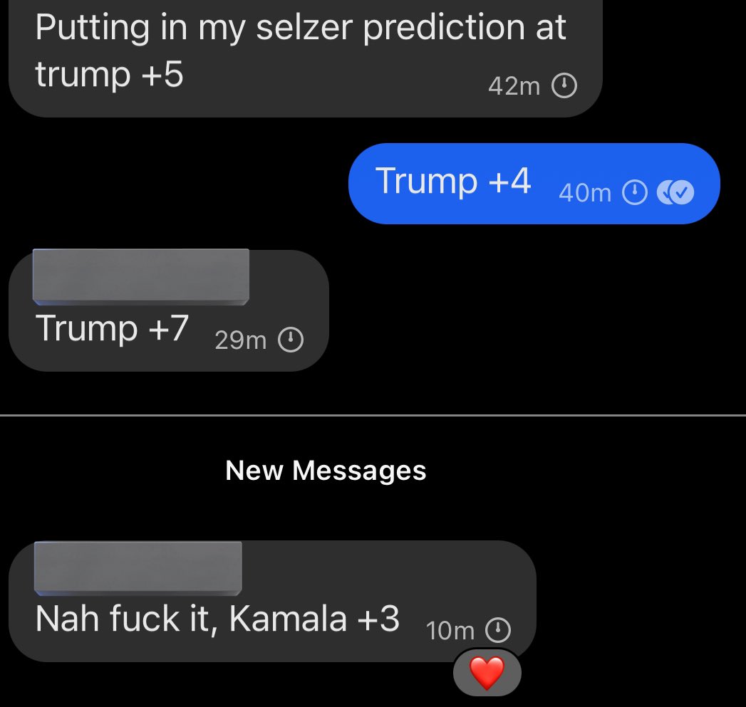 AdamPeters's tweet image. Cementing the group chats predictions in public. #SelzerPoll