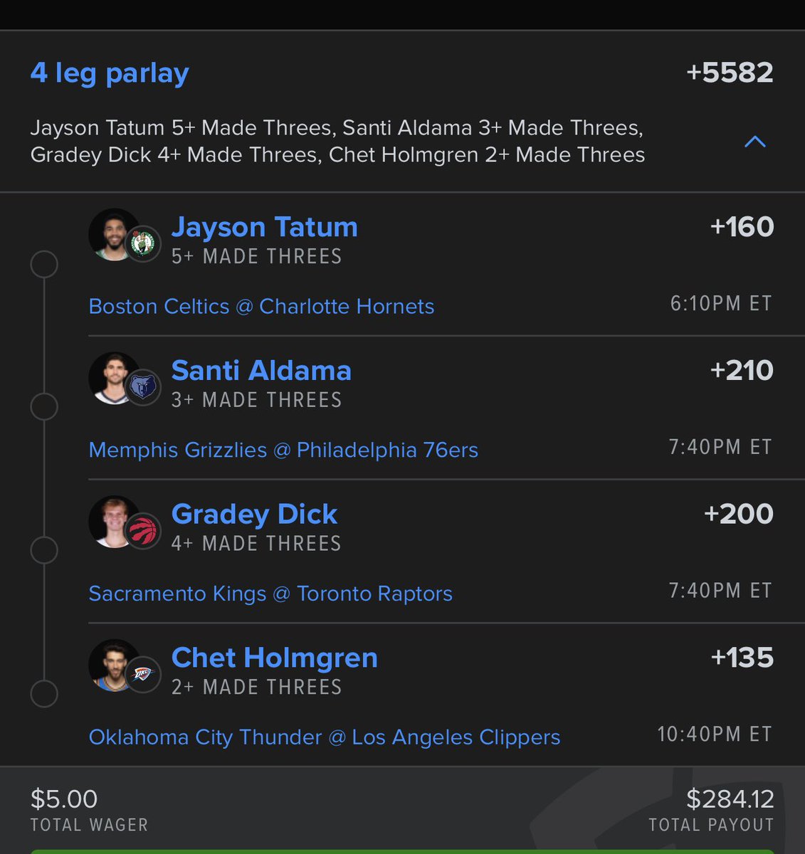 WetNoodlePicks's tweet photo. 2-3-4-5 and another 4 legger for me tonight for this NBA slate https://t.co/KCohIEAYoh