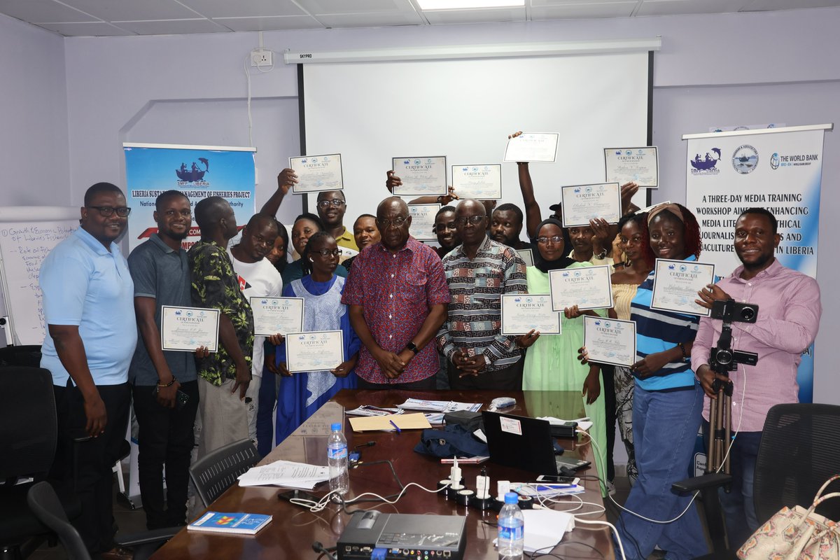 LSMF_P's tweet photo. @LSMF_P  has successfully wrapped up a three-day training for media professionals on fisheries reporting in Liberia. https://t.co/1ybokwG2Oz https://t.co/3hzRe9vTgv