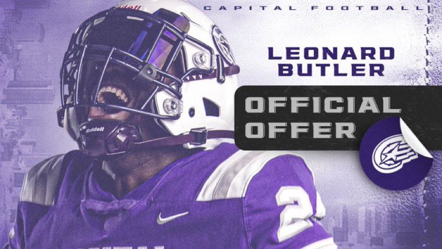 𝐋𝐞𝗼𝐧𝐚𝐫𝐝 𝐁𝐮𝐭𝐥𝐞𝐫 IV (@leonardbutler23) on Twitter photo After a great conversation with <a href="/Coachcalexander/">Charles Alexander</a> I am blessed to receive my 3rd offer from <a href="/CapitalU_FB/">Capital University Football</a>! After a great conversation with <a href="/Coachcalexander/">Charles Alexander</a> I am blessed to receive my 3rd offer from <a href="/CapitalU_FB/">Capital University Football</a>!
