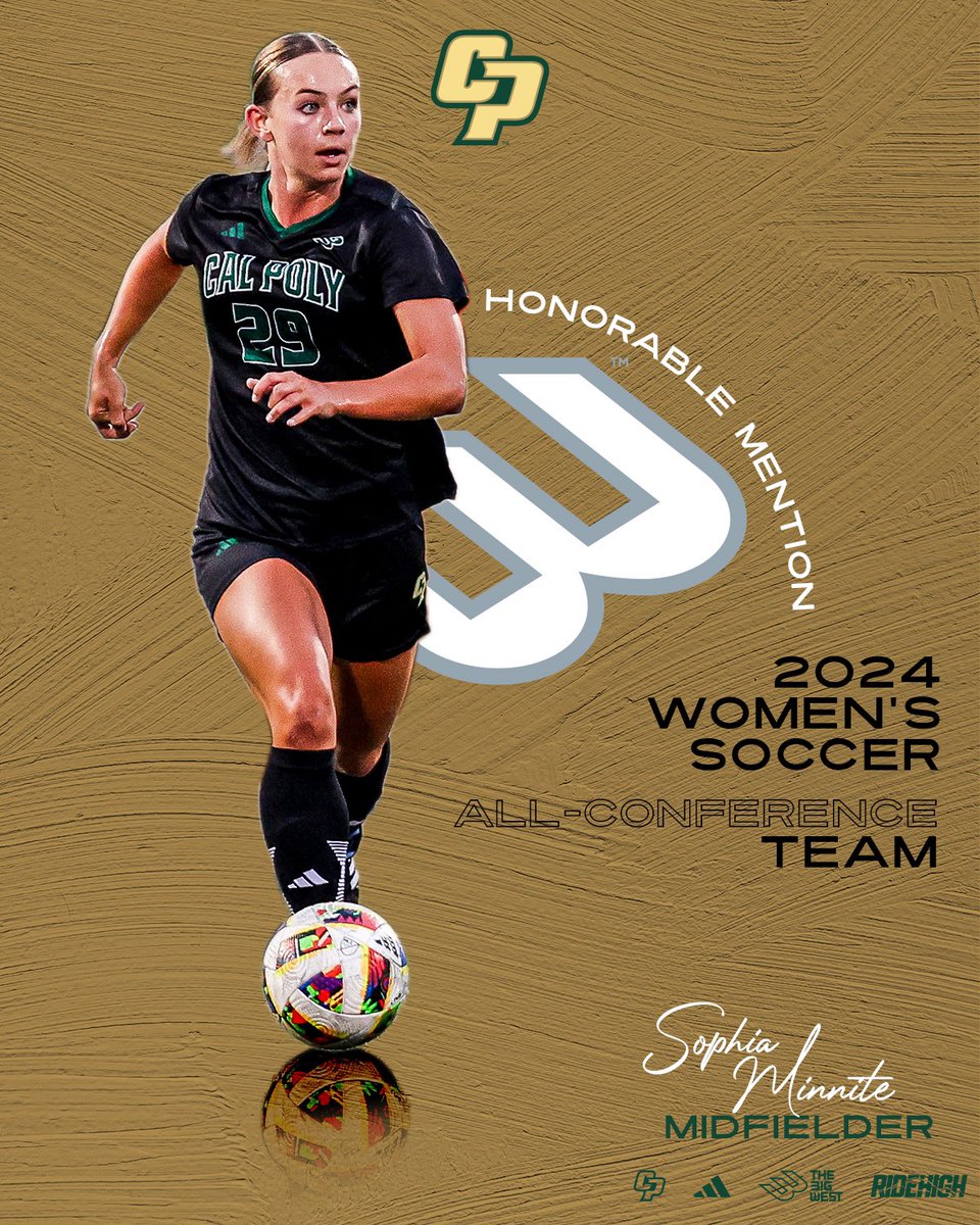 CPWomensSoccer's tweet photo. 🧵(2/2) Redshirt sophomore midfielder Sophia Minnite and senior goalkeeper Mackenzie Samuel also grabbed Honorable Mention praise for their play this season 💪

#RideHigh🐎⚽️ https://t.co/qtRoeBhcWz
