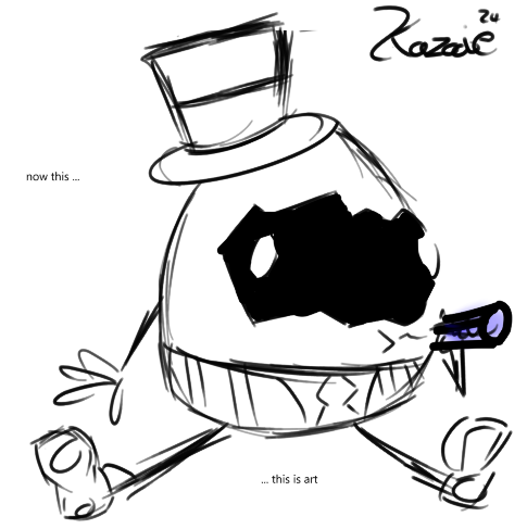 KazoArt's tweet photo. Wow I wonder what the fuck is happening?
anyway if the official hazbin twitter account responds in the next month ill eat a crayon.
if not I'll do whatever the top comment says I guess ....
so to the 3 people reading this tweet...tick tock
@HazbinHotel https://t.co/FuQBv228vf