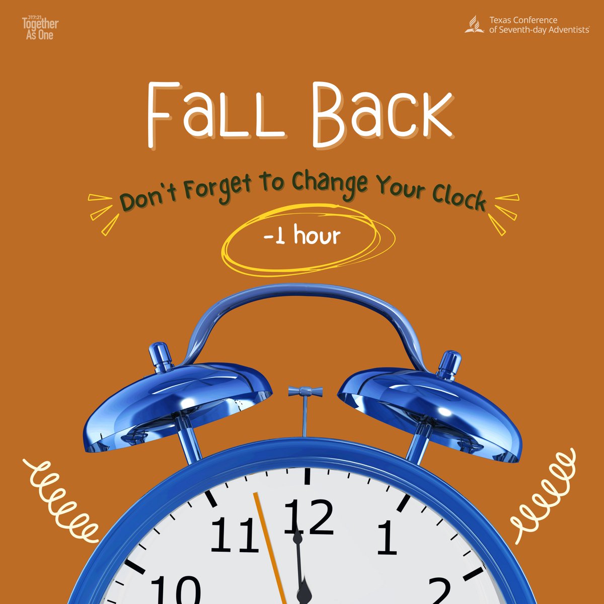 TexasAdventist's tweet image. It&apos;s time to &quot;fall back!&quot; 🍁⏰ We&apos;re gaining an hour!
 How will you spend your bonus hour today? 
・
・
・
#DaylightSavings #FallBack #RestAndReflect #TexasAdventist
