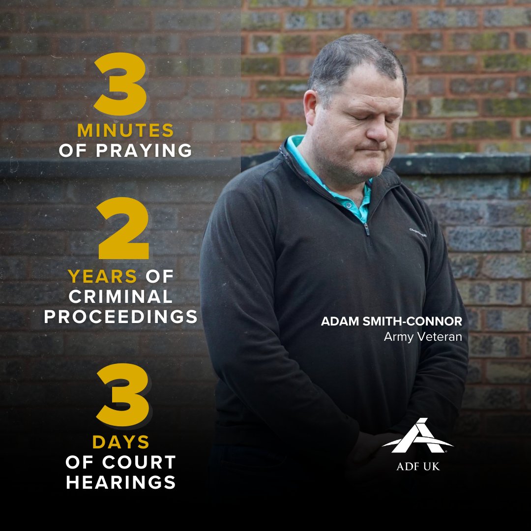 ICYMI, Adam WILL APPEAL his silent prayer conviction following the UK Crown Prosecution Service's confirmation that silent prayer is "not necessarily" an offence.

We're backing Adam's legal defence—JOIN US as we stand for freedom of thought 🔗➡️ adf.uk/support-adam/