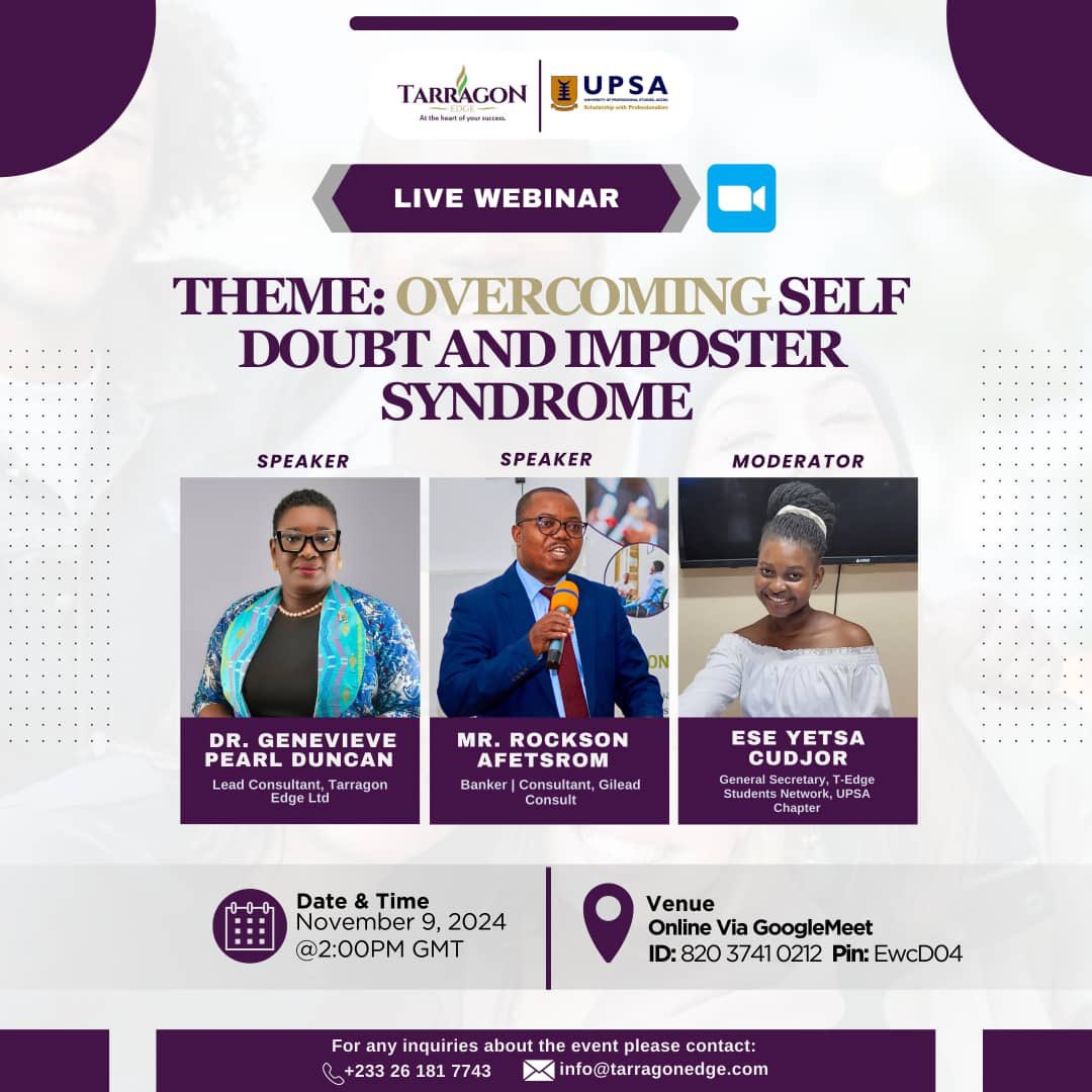 TarragonEdge's tweet photo. *Tarragon Edge UPSA Students🤔 Join us *Saturday,for a transformative webinar with our expert panelists! 💪
Shareable Link: [https://t.co/tODyinSjMf. https://t.co/Md9Y86loBU