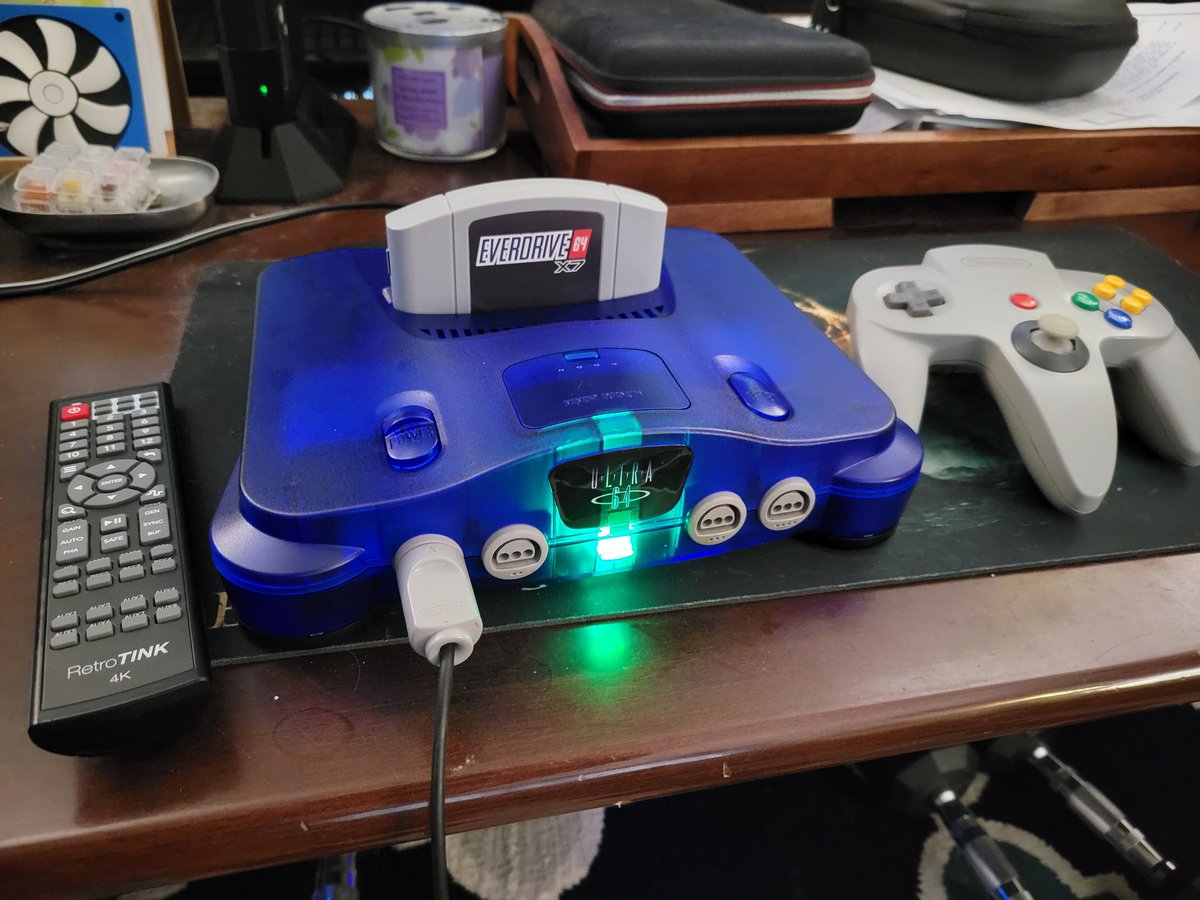 IzekG89's tweet photo. After years of waiting, @trogg_tech 's N64 Funtastic Midnight Blue shell is finally here! The wait was worth it - everything feels like quality and looks amazing in person. Only negative is the included gamebit driver is not that great so be sure to use your own. Love it! https://t.co/zgr9NZ1EzF