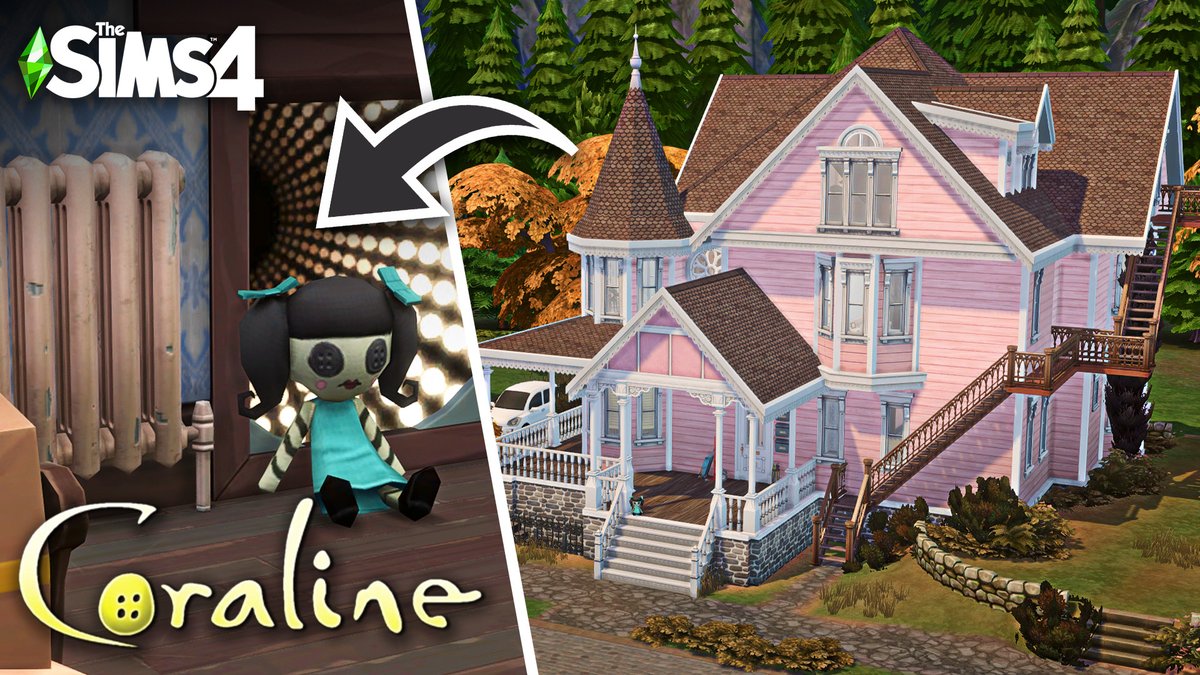 Gryphi's tweet image. Pink Palace from Coraline // The Sims 4 Speed Build youtu.be/k8AiLZcgedI