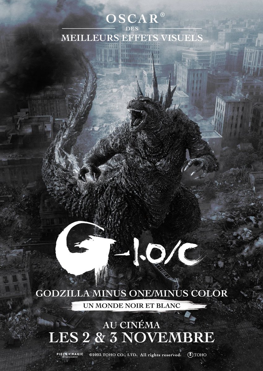 vidok_twit's tweet image. #GodzillaMinusColor vu ! Autrement dit Minus One retravaillé en noir &amp;amp; blanc. C'est bluffant : l'impression de voir un film des années 50 est là ! Les effets spéciaux en plus. Mais ça ne dénote jamais. Le film m'a même paru plus court, notamment les années à Tokyo. 👌