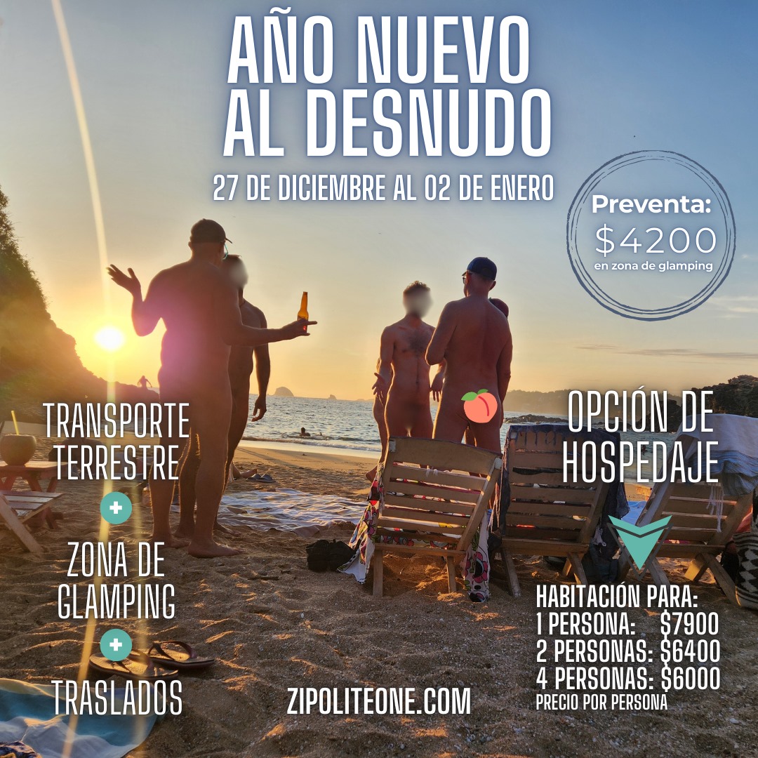 _zipolite's tweet photo. Nuestro tradicional viaje "Año nuevo al desnudo" esta más cerca de lo que imaginas, es momento de reservar con nuestra súper promoción de preventa.
Precio $4800
Precio pre-venta $4200
Informes y Reservaciones
Contactanos por WhatsApp
55 54 19 98 88 https://t.co/OyueIOhVTj https://t.co/LIqKx4if5I