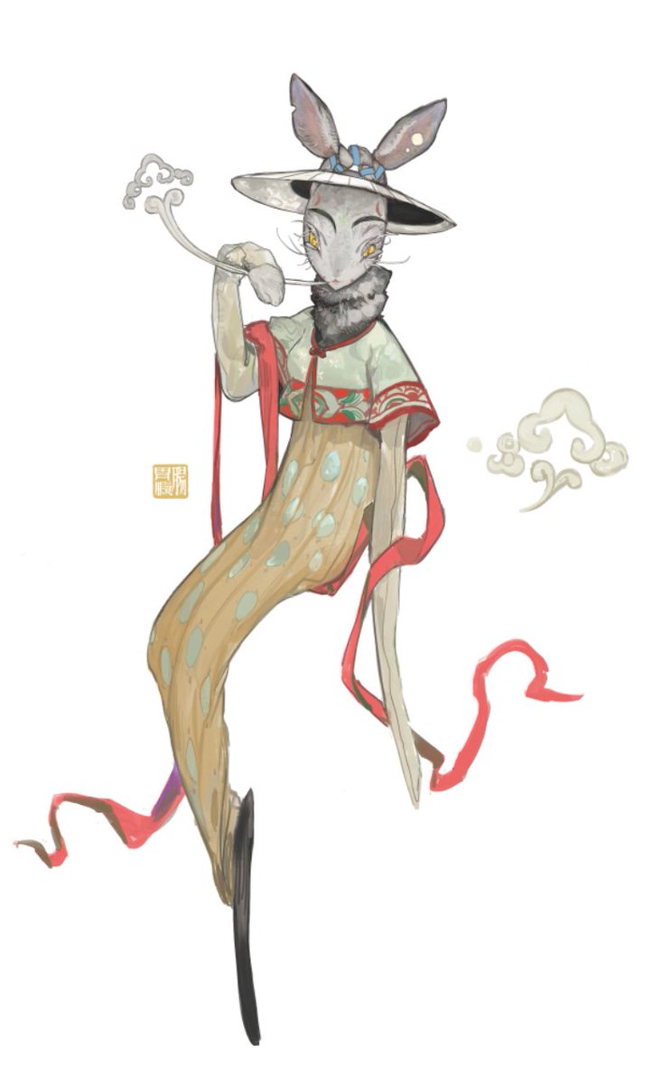 「《解异集》未收录 001 -- 月兔 」|屁屁弹のイラスト