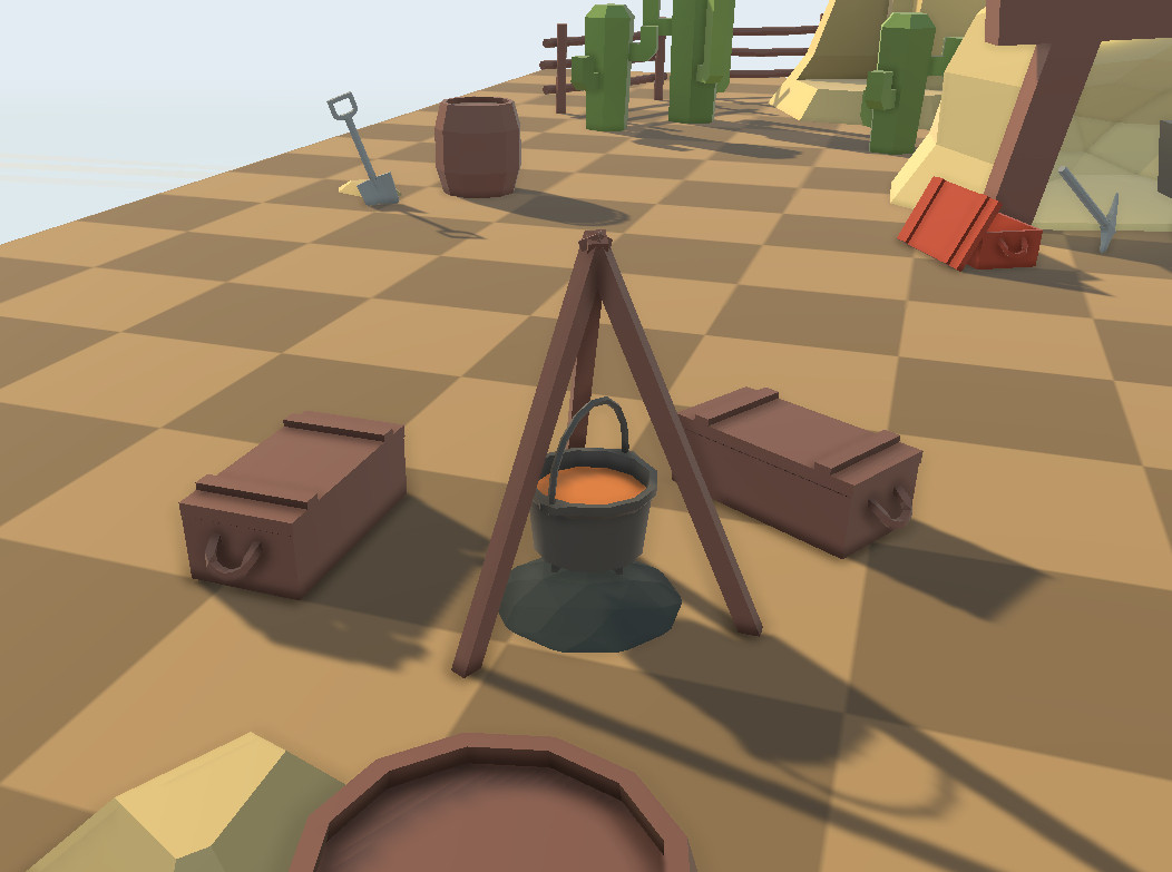 bernould's tweet photo. 🍳 Today I explored blocking out new details to the desert world. I think I've got a breakthrough for the whole set of "ploppables", things are clicking together ! #gamedev https://t.co/JvW2m5m9pR