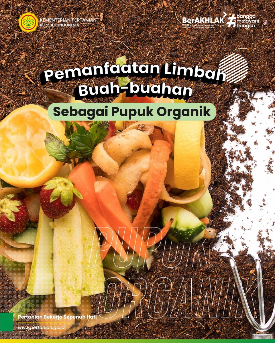 kementan's tweet photo. 1. SobaTani, tak hanya daging buah yang kaya berbagai nutrisi bagi kesehatan, ternyata limbah dari sisa buah mulai dari kulit dan lainnya dapat juga bermanfaat sebagai pupuk organik loh!

Limbak organik dapat dimanfaatkan menjadi pupuk organik cair atau POC. https://t.co/ZFepGx6OpO
