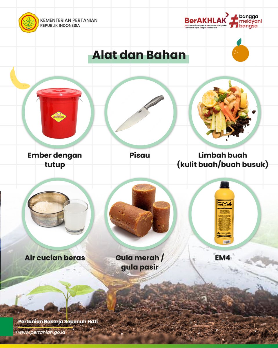 1. SobaTani, tak hanya daging buah yang kaya berbagai nutrisi bagi kesehatan, ternyata limbah dari sisa buah mulai dari kulit dan lainnya dapat juga bermanfaat sebagai pupuk organik loh!

Limbak organik dapat dimanfaatkan menjadi pupuk organik cair atau POC.