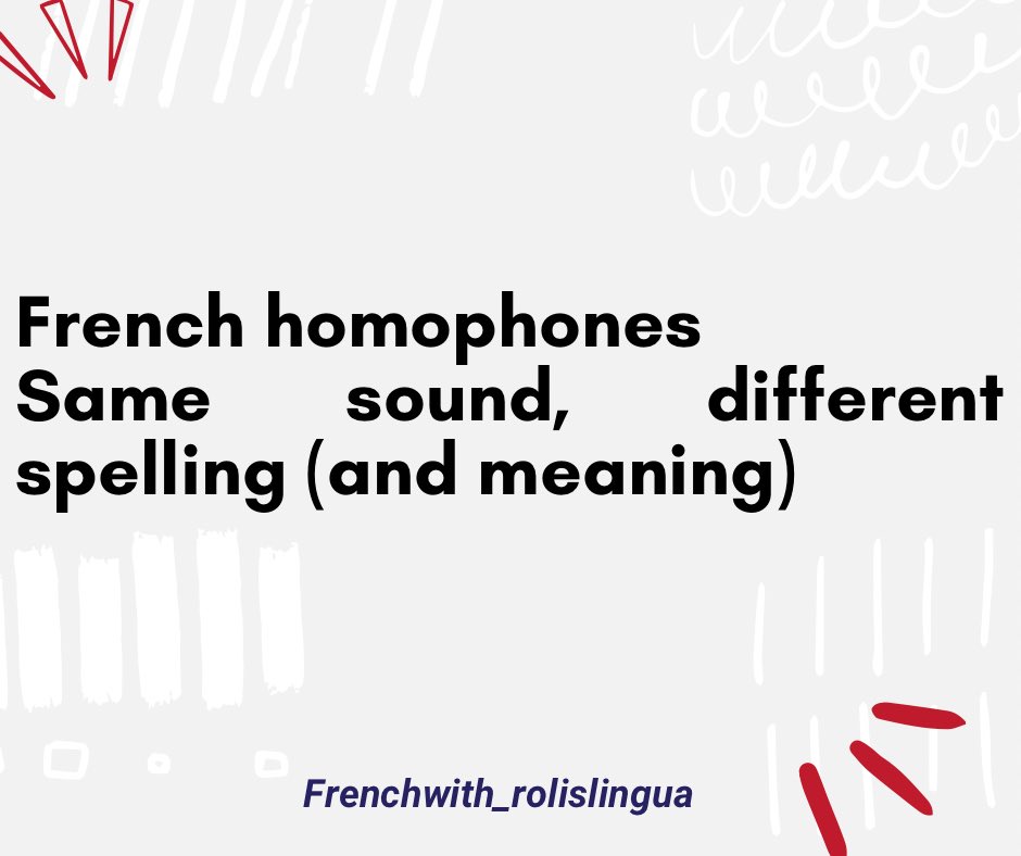 FrenchwithRL's tweet photo. French Homophones!

Discover words that sound alike but differ in spelling and meaning:

Mastering homophones improves your French comprehension! 

#FrenchLanguage #Homophones #LanguageLearning https://t.co/XUzEjE1ubN