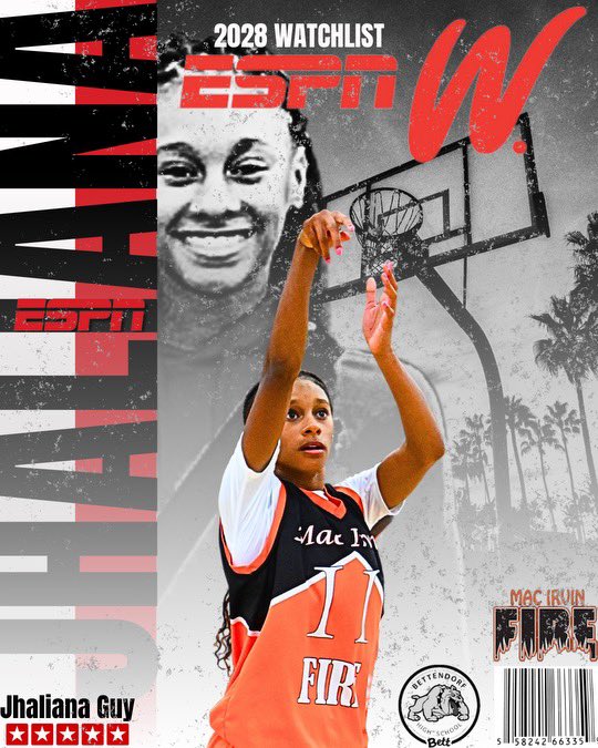 Mac Irvin Lady Fire S40 (@macirvingirls) on Twitter photo All week we have made welcome announcements to some big time talent. Today we would like to shout out <a href="/JhalianaGuy11/">Jhaliana Guy</a> for being on the 2028 espn watch list. Word is out and she is ready to shine! Any conversation about the best pg and player in the 28 class must include this one! All week we have made welcome announcements to some big time talent. Today we would like to shout out <a href="/JhalianaGuy11/">Jhaliana Guy</a> for being on the 2028 espn watch list. Word is out and she is ready to shine! Any conversation about the best pg and player in the 28 class must include this one!