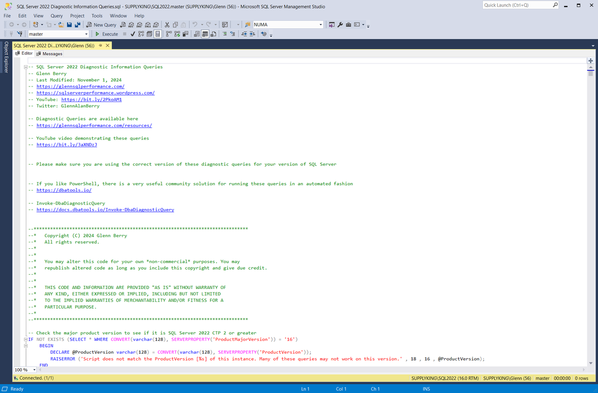GlennAlanBerry's tweet photo. Another new blog post: SQL Server Diagnostic Information Queries for November 2024

https://t.co/wCgZTTi3qr

#sqlserver #azuresql https://t.co/wuR8Dl4prK