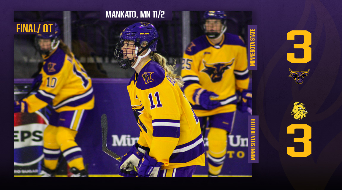 MinnStWHockey's tweet photo. Mavericks overtime tie, UMD takes the shootout.
#HornsUp https://t.co/73x3lJfmiW
