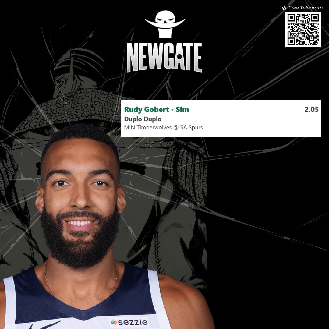 newgate_bet's tweet photo. 🏀 SA Spurs - MIN Timberwolves  
📆 02/11/2024 - 21:10h      
      
📝 Simples [Bet365]      
Rudy Gobert: Duplo-Duplo  
    
🎯 1un     
⚖️ ODD: 2.05

#NBA #NBAPicks #NBAX #PlayerProps #GamblingX https://t.co/wAWyHcEaK2