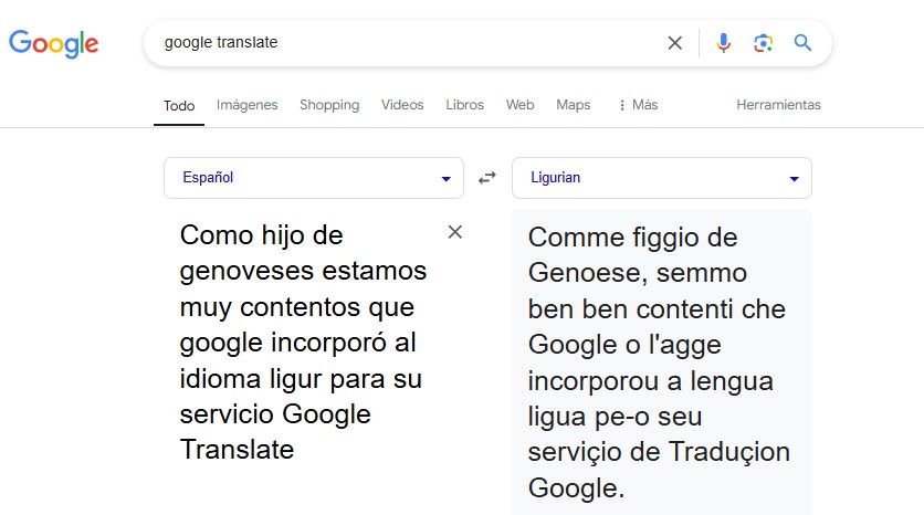 agacuargentina's tweet photo. Gracias a nuestros amigos de "Conseggio pe-o patrimònio linguistico ligure" nos enteramos de que @Google incorporo al idioma Ligur (variante genovesa) en su servicio #googletranslate
¡Gran noticia para compartir!
#Google #Liguria #Genoves #agacu https://t.co/2KGXKafKZp
