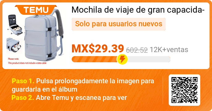 Drasher777's tweet photo. Mochila de viaje de gran capacidad, bolsa de viaje multifuncional con compartimento para zapatos, mochila escolar para laptop de 15.6 pulgadas
🎉 Oferta exclusiva[MX$29.39] -95%
👉 Link: https://t.co/FCCUDWvM0y
⚠️ Cada usuario nuevo de la aplicación solo puede unirse una vez https://t.co/jv1cwo2Ydk