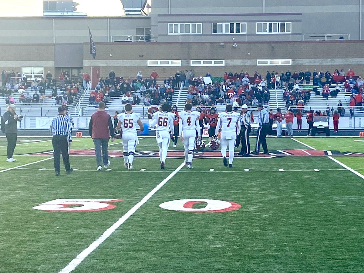 Rob Oesterle (@roboesterle) on Twitter photo <a href="/morris_football/">Morris HS Football</a> captains going for coin toss before Class 5A opening round game at Triad <a href="/morris_football/">Morris HS Football</a> captains going for coin toss before Class 5A opening round game at Triad