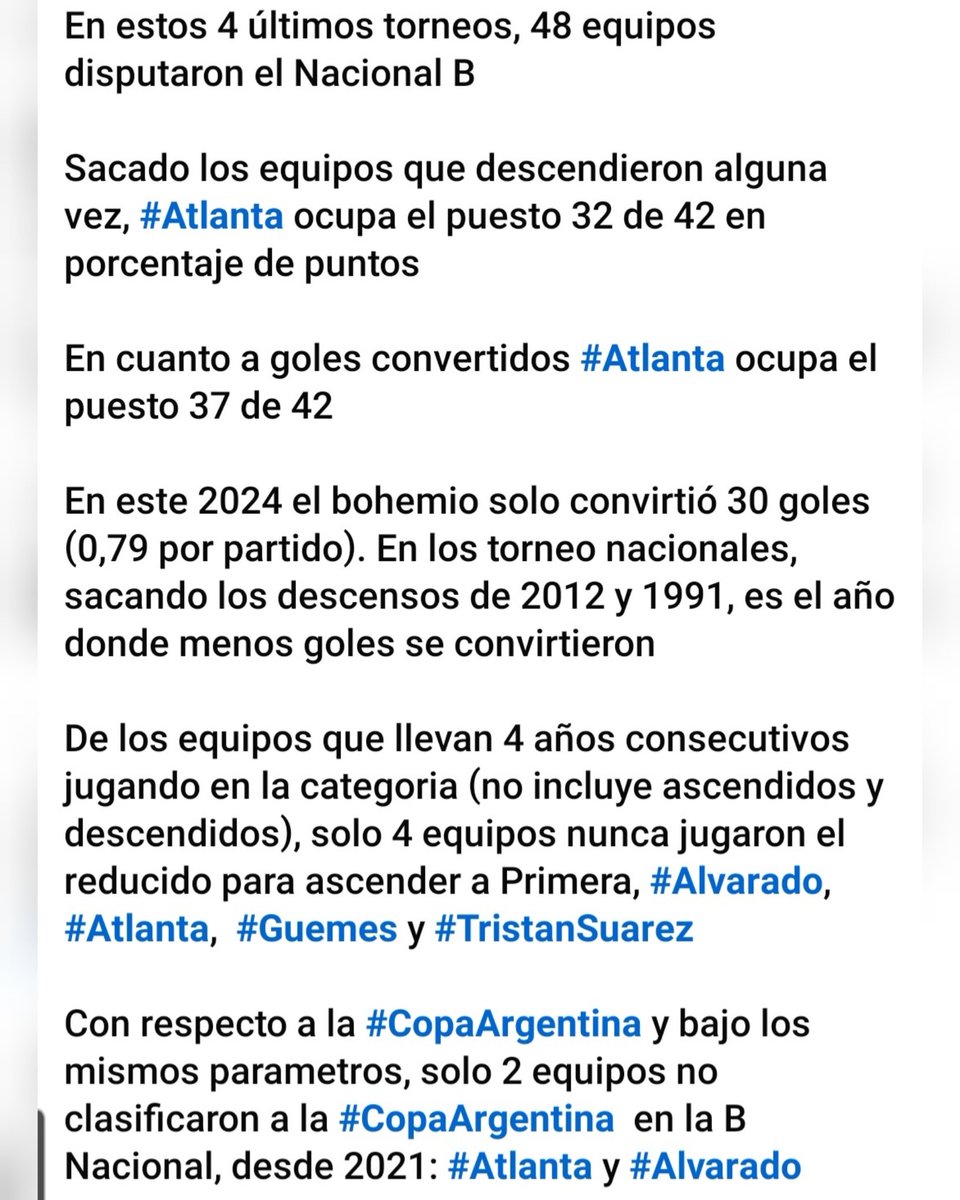 elshowdeatlanta's tweet photo. DATOS, DATOS Y MAS DATOS

Empezamos a repasar los últimos 4 años futbolísticos de #Atlanta. Los años post entrega de los 41 puntos. Los torneos de 2021, 2022, 2023 y 2024 https://t.co/yggNYp8bVW