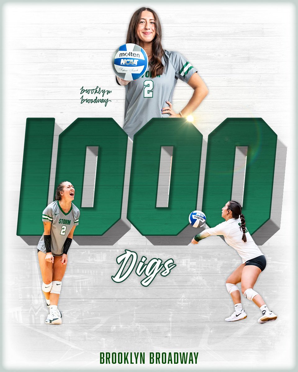 During today’s match against Hillsdale, senior Brooklyn Broadway recorded her 1,000th career dig!

She becomes the sixth player in program history to reach this milestone!

#RageOn! 🌩️