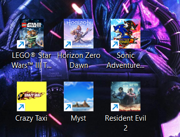 SammaRay6259's tweet photo. Desktop icons for PC games are their own artform. It looks rather unappealing when the icon is literally just the game's boxart. https://t.co/IaZPCl24p6