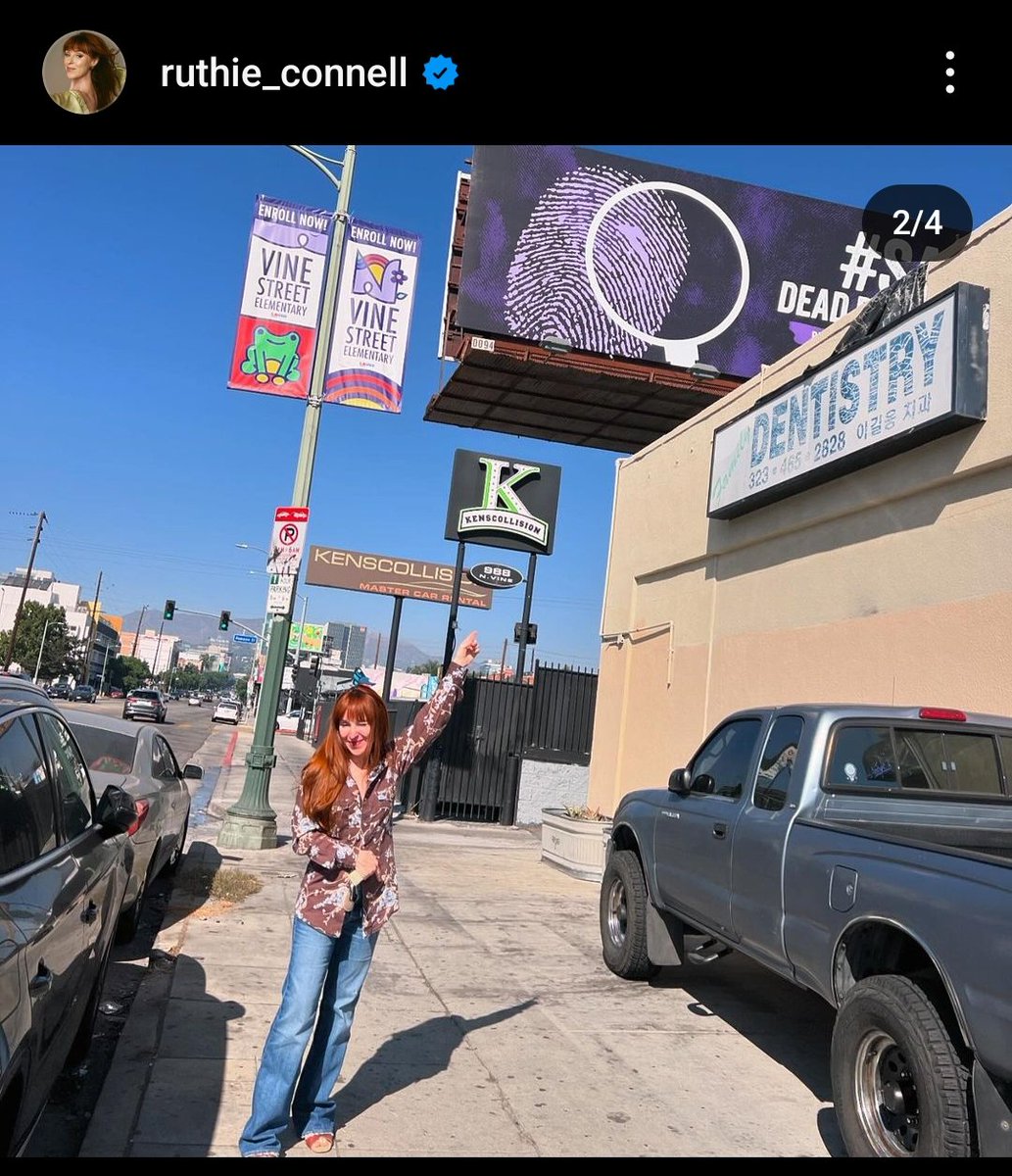 Our Queen Ruth Connell visiting the billboard with such a joy and pride Is a new engine that motivates us to #SaveDeadBoyDetectives from this #OperaticHorrorShow 🫶